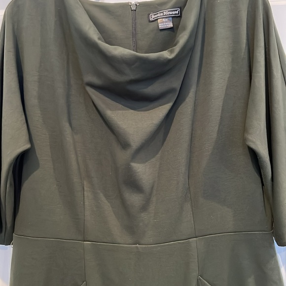 Jessica Howard Women’s Olive Green Ponte Knit Dress Sz 16 - Picture 2 of 8